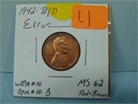1942-D/D Error Wheat Penny - WRPM #10 RPM #10B