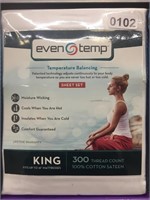 EvenTemp King 300TC Sheets-WHITE
