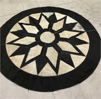 Round Area Rug Made from Cowhide