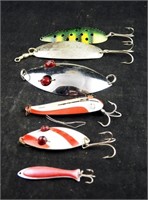 5 Vintage Red Eyes, Warbler & Spoonfish Lures