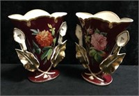 Ornate Painted Flower Vases