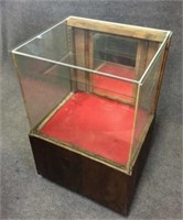 Small Wood Display Cabinet with Glass Top