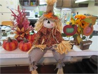 fiber optic scarecrow - fall decorations -basket