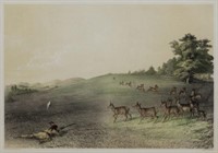 GEORGE CATLIN ANTELOPE SHOOTING COLOR LITHOGRAPH