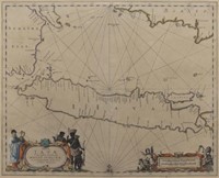 ANTIQUE MAP OF ISLE OF JAVA, JAN JANNSON 17TH C