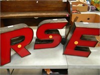VINTAGE LIGHT UP SIGN LETTERS-R, S AND E
