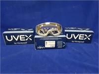 3 PAIRS UVEX INSPRING SAFETY GOGGLES