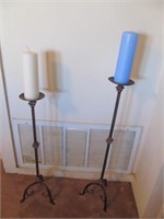 Pair of Wrought Iron Decorative Candle Sticks