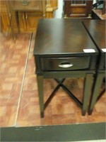 Rectangular wood side table with drawer