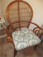 Vintage Bent Wood & Cane Wing Back Chair