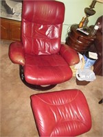 Swivel Rocker Recliner With Matching Hassock