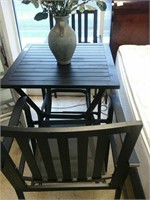 Black metal outdoor table and 2 chairs