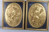 2 Plaster Wall Plaques