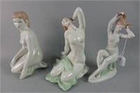 Lot of 3 Porcelain Nude Figures