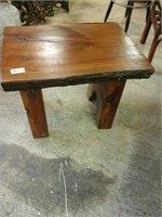 Solid wood slab side table