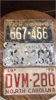 1947 and 1970 Virginia license plates,
