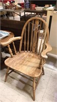 Hoop back armchair with the faux antique paint