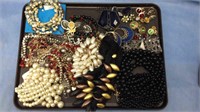 One tray lot of costume jewelry