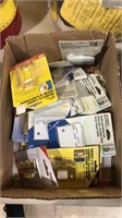 Box lot of new hardware including hinges , door