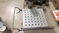 Silver metal ladder paint shelf or step plate
