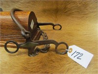 Marked McChesney hackamore bit, silver mounted