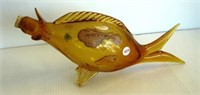 Vintage 1966 Orvieto White Wine amber glass fish