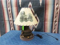 Nylon rope Lamp with 3  bulldoggers on shade