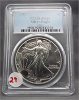 1987 American 1 oz. Silver Eagle-One Dollar -