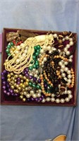 Tray lot of costume beaded necklaces