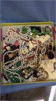 Tray lot of costume jewelry