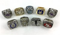(9) Nfl Replica Super Bowl Champion Rings