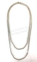 (2) Sterling Silver Bead Necklaces