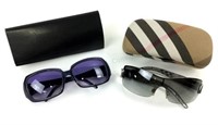 (2) Designer Sunglasses & Cases W/ Fendi, Burberry