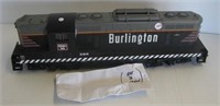 Battery operated Burlington Route train engine.