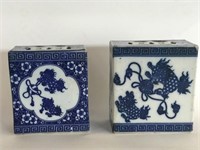 PAIR OF CHINESE PORCELAIN OPIUM PILLOWS