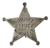 1890's Kendall County Sheriff's Deputy Badge