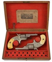 Cased Pair Of Colt .22 Open Top Revolvers
