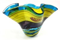 Art Glass Vase Bowl