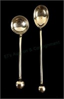 (2) 19th C. English Sterling Silver Salt Spoons