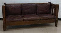 Large KARPEN-New York Oak Arts & Crafts Sofa