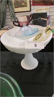 Milk Glass Footed Bowl~Color EAPG~Neiman Marcus