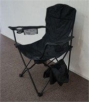 Black Canvas Lawn & Beach Folding Arm Chair