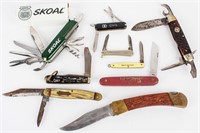 Lot of 9 Vintage Folding Blade Pocket Knives