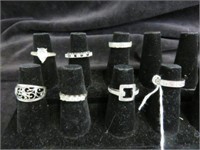 (7) STERLING RINGS-SIZE 5 -8