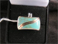 STERLING TURQUOISE RING SZ 7