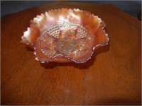 Imperial Marigold Carnival Glass Footed Dish