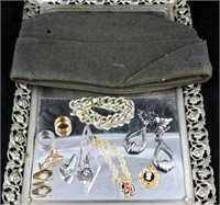 Costume Jewelry & Military Hat Lot