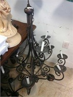 Large faux candle metal chandelier