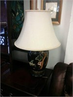 Pair of oriental themed lamps with shades
