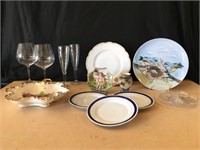 Shott Zwiesel wine glasses and plates
